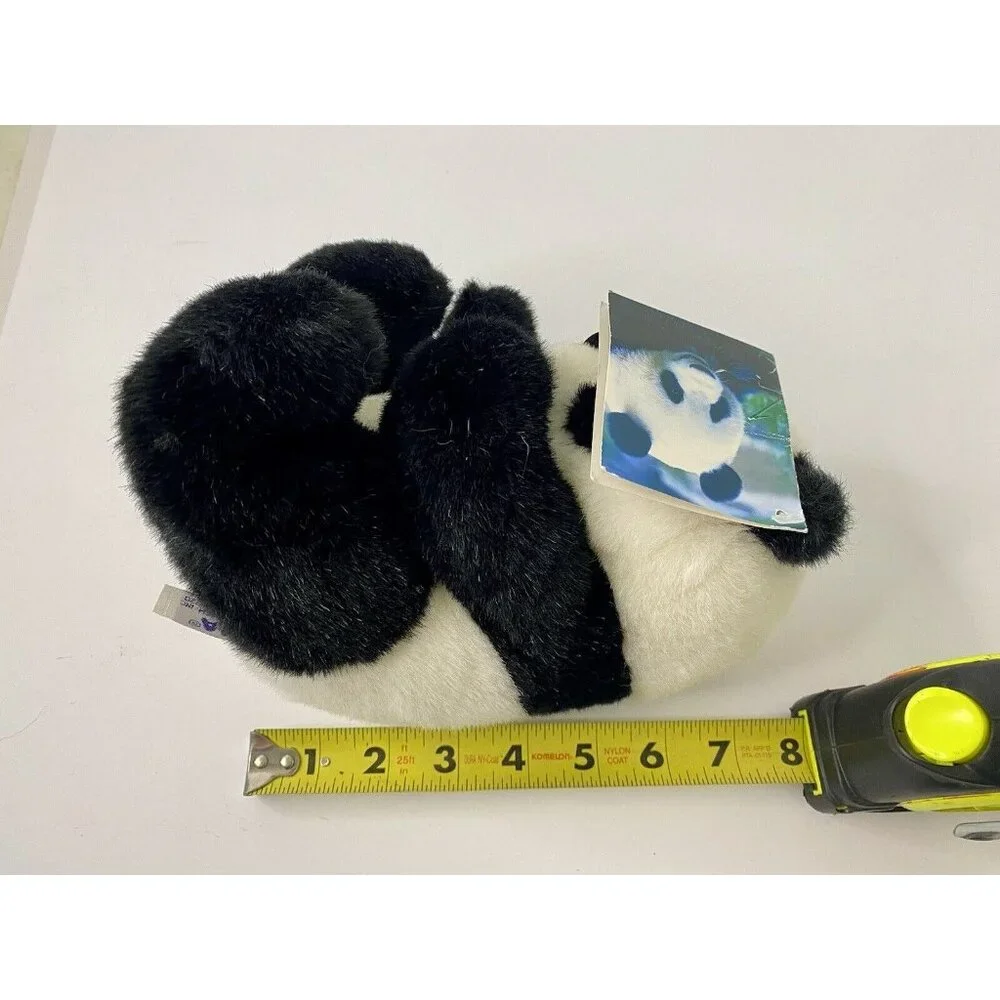 San Diego Zoo Aurora Panda‎ Bear Plush Stuffed Animal 8” Black White Tag Vintage